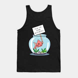 Bowl Movement Fish Pun Dad Joke Men Women Funny Graphic Tank Top